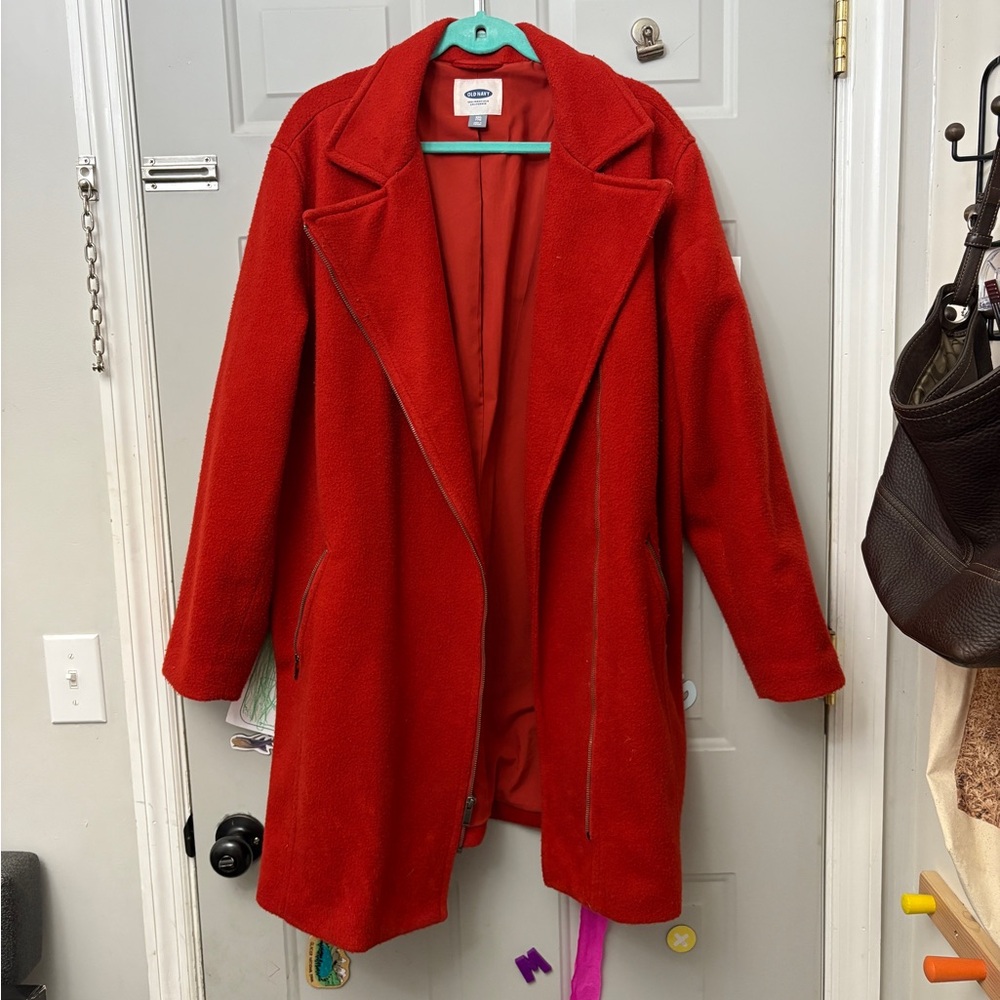 Old Navy Women's Vibrant Red Orange Coat